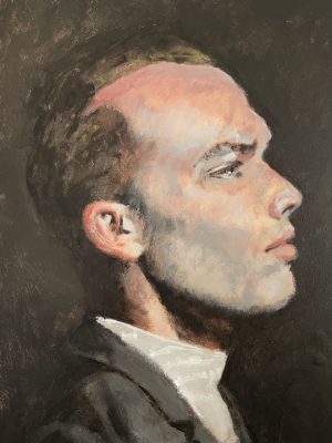 Portrait of a Man Looking Down at You