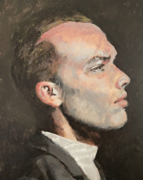 Portrait of a Man Looking Down at You